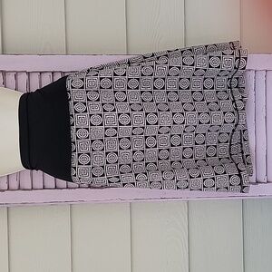 💗 MAX STUDIO Geometric Print Pull-On Skirt Black L